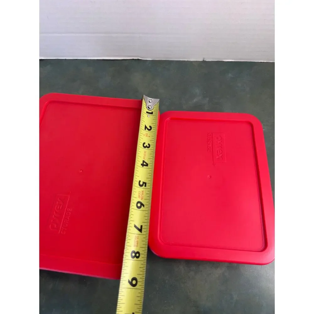 Pyrex 3 Cup & 6 Cup Glass Storage Containers w/ Red Lids USA 7210-PC Set of 2